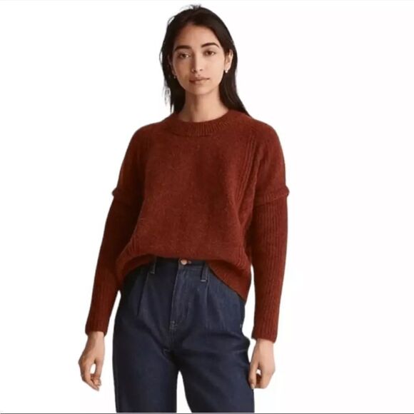 Madewell Havener Cable Knit Pullover Sweater Womens‎ 3X Brown - Picture 1 of 8